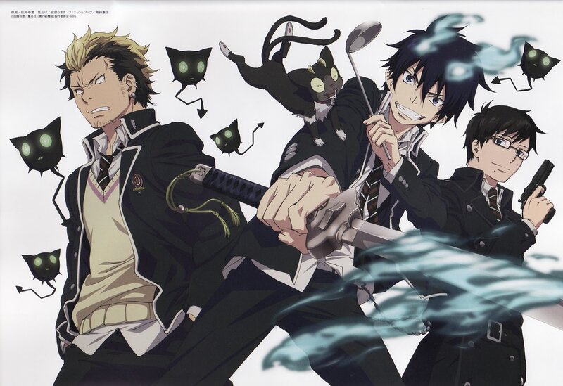 Three Male Characters with Weapons