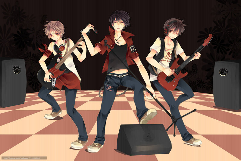 Three Male Musicians — Black, Energetic