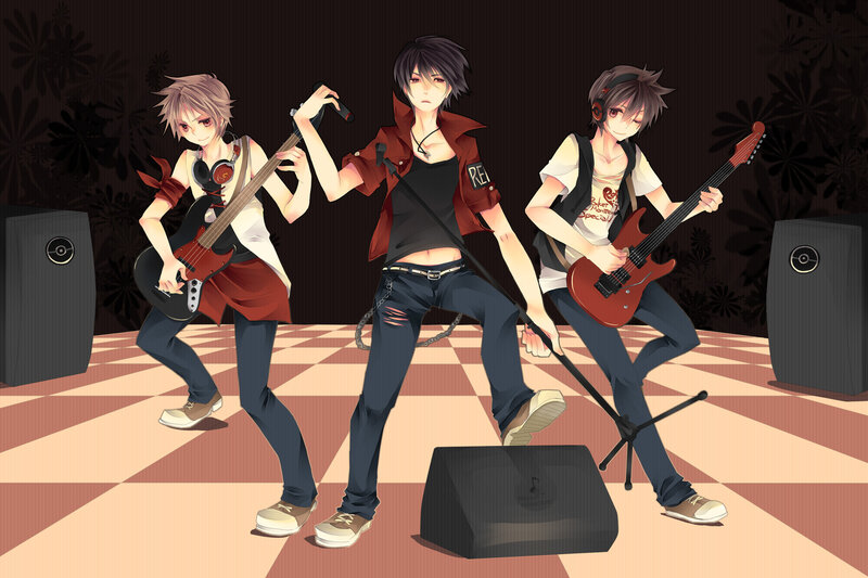 Three Male Musicians on Stage