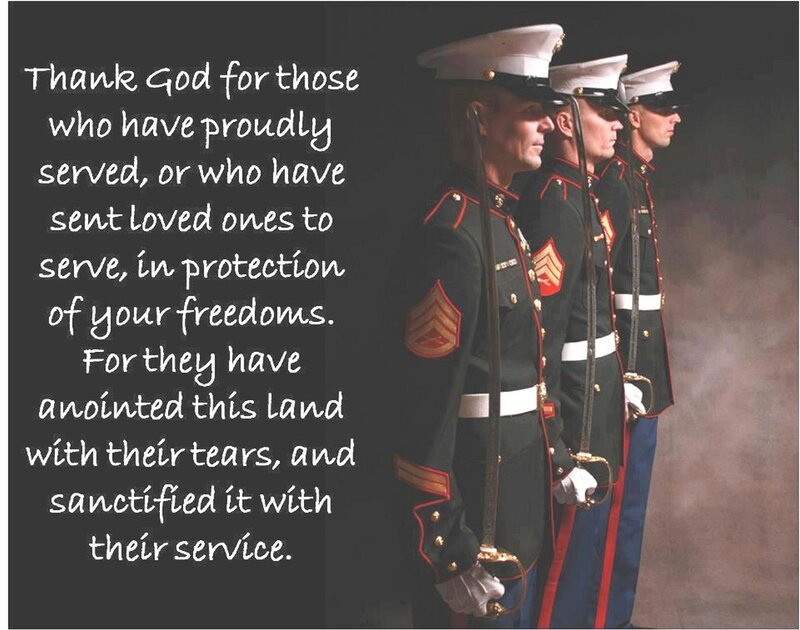 Three Marines in Uniform