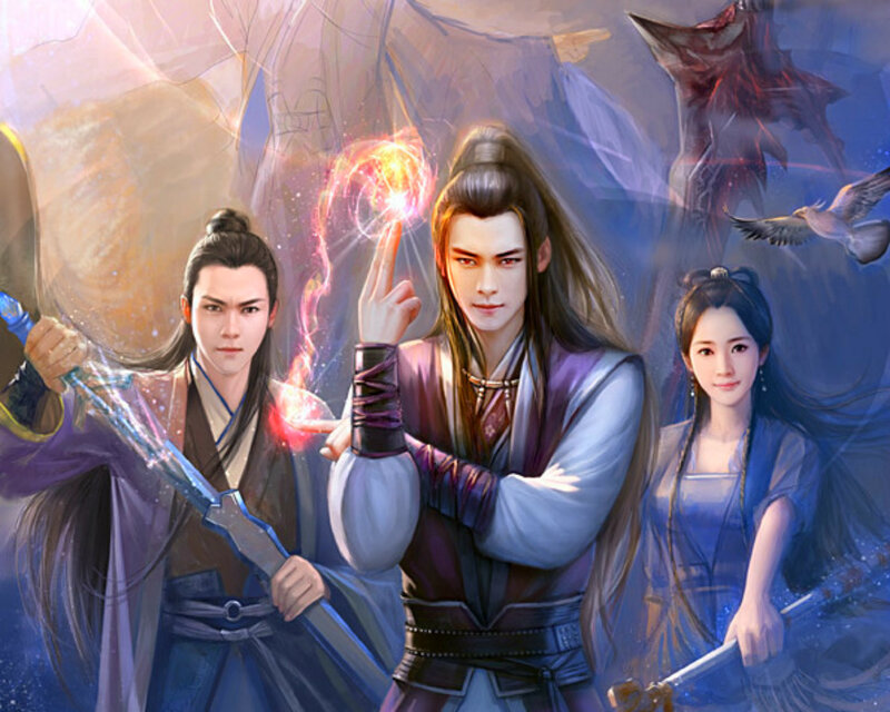 Three Martial Artists — Blue
