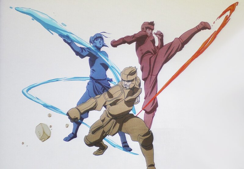 Three Martial Artists in Action