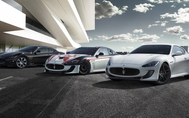 Three Maserati sports cars