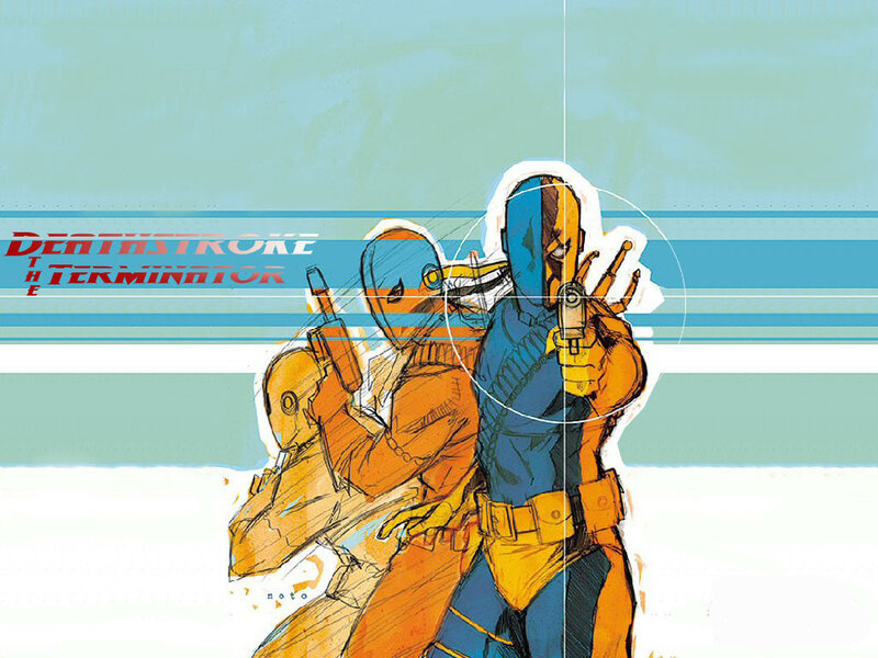 Three Masked Figures — Blue