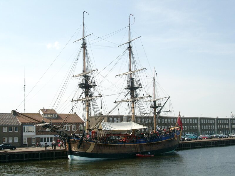 Three-masted Sailing Ship — Brown