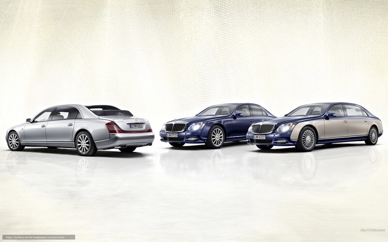 Three Maybach luxury sedans