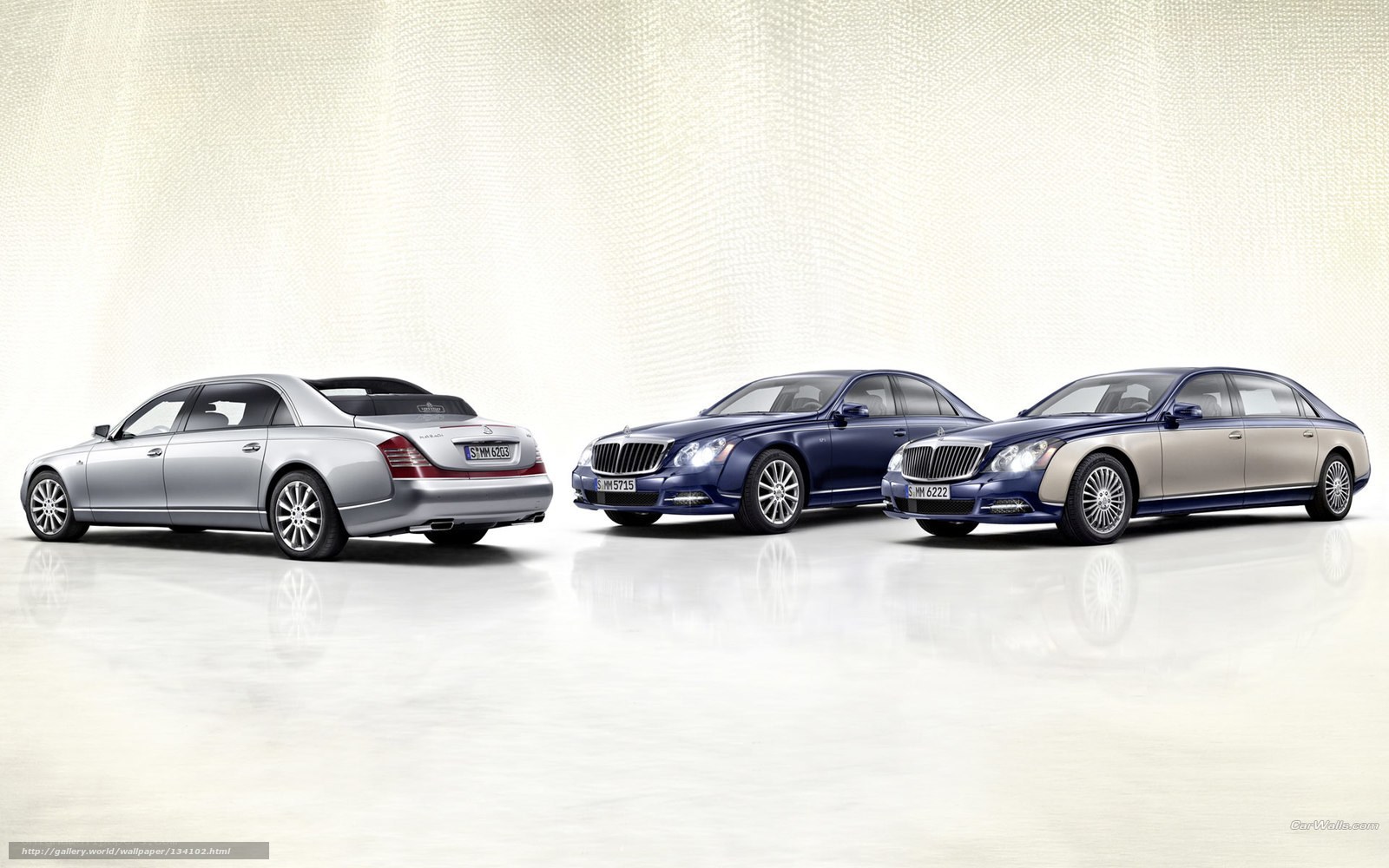 Three Maybach luxury sedans
