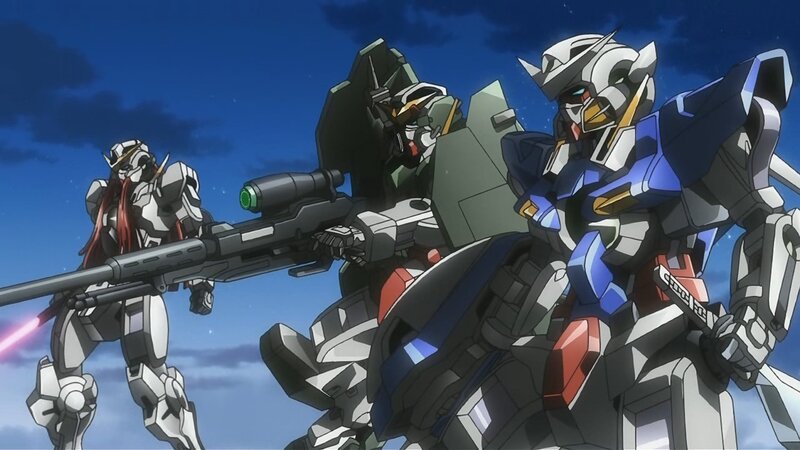 Three Mechs in Formation — Blue