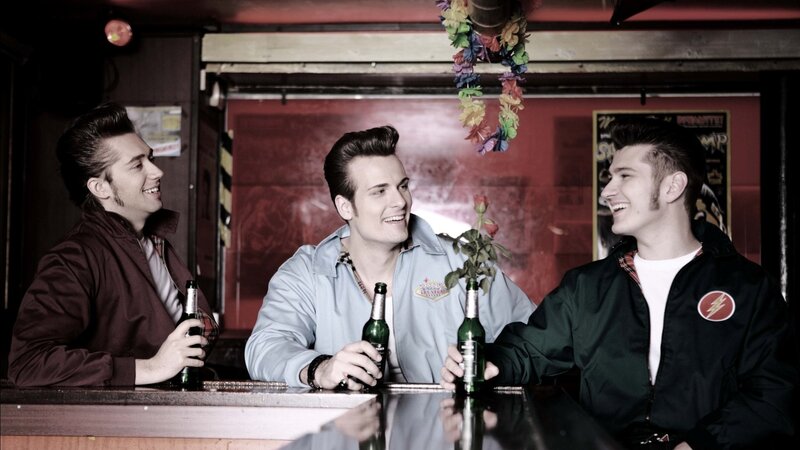 Three Men at a Bar — Red