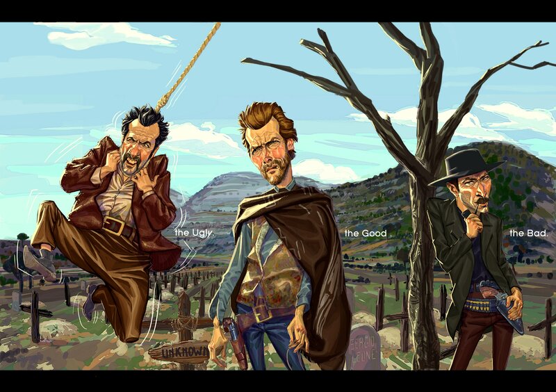Three Men in a Graveyard
