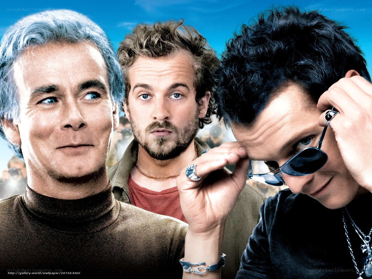 Three men in a movie poster