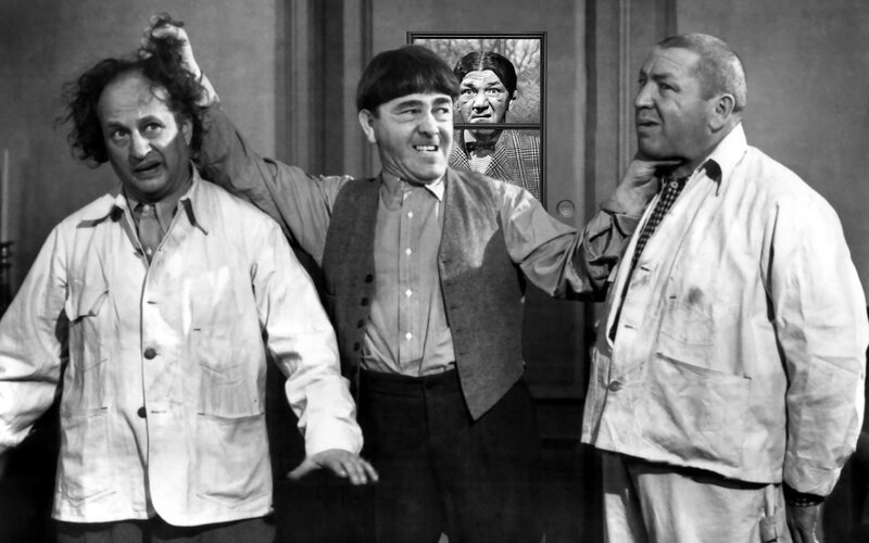 Three Men in a Room — Black, Comical