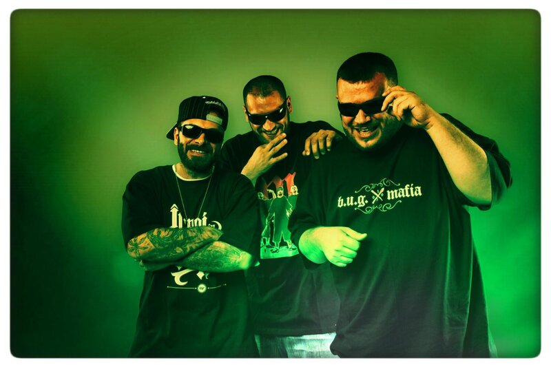 Three Men in Black Shirts — Green