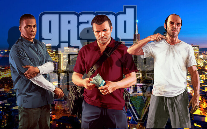 Three Men in Cityscape