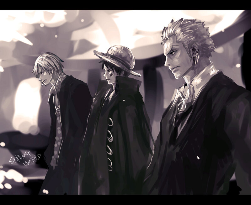 Three Men in Coats — Black