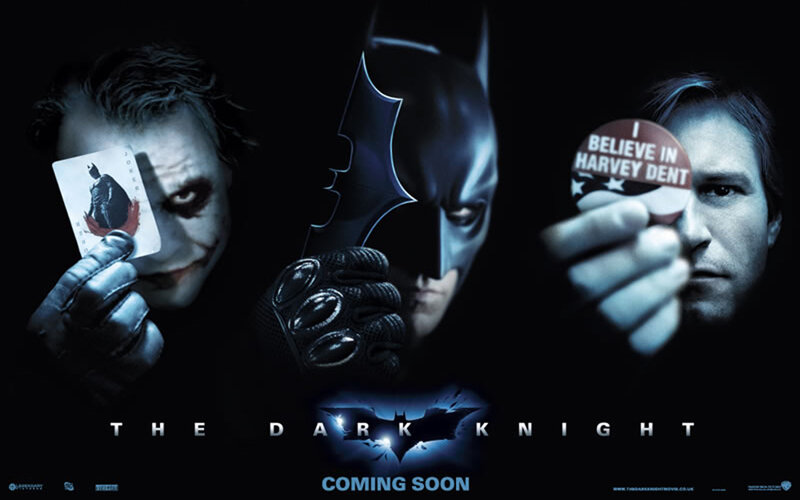 Three Men in Dark Costumes — Black, Dramatic, Night, Photograph, Joker
