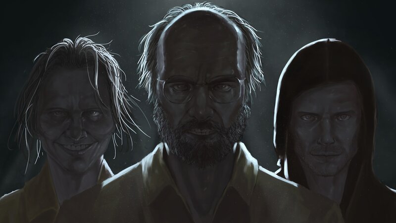Three Men in Dark Setting