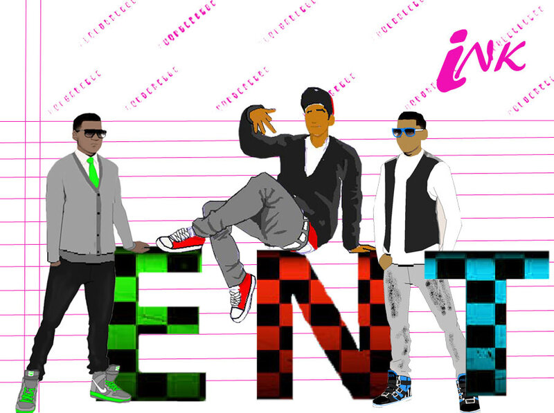 three men in front of INK logo