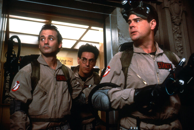 Three Men in Ghostbuster Suits — Gray