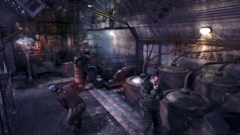 Three Men in Industrial Room