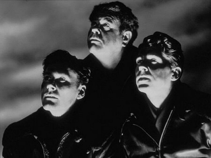 Three Men in Leather Jackets — Black, Dramatic