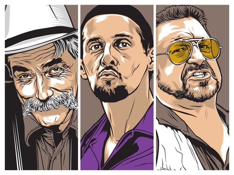 Three Men in Portraits — Brown