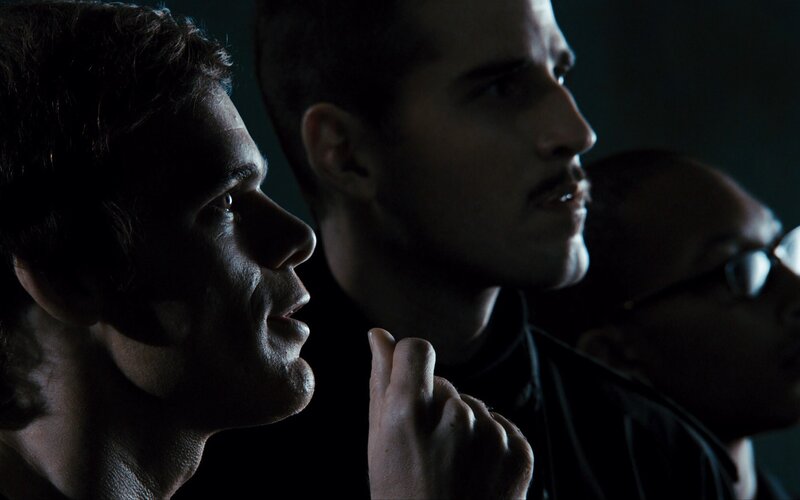 Three Men in Profile — Black, Dramatic, Night