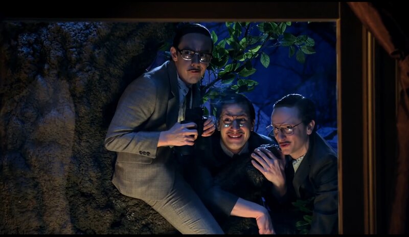 Three Men in Suits — Blue, Dramatic