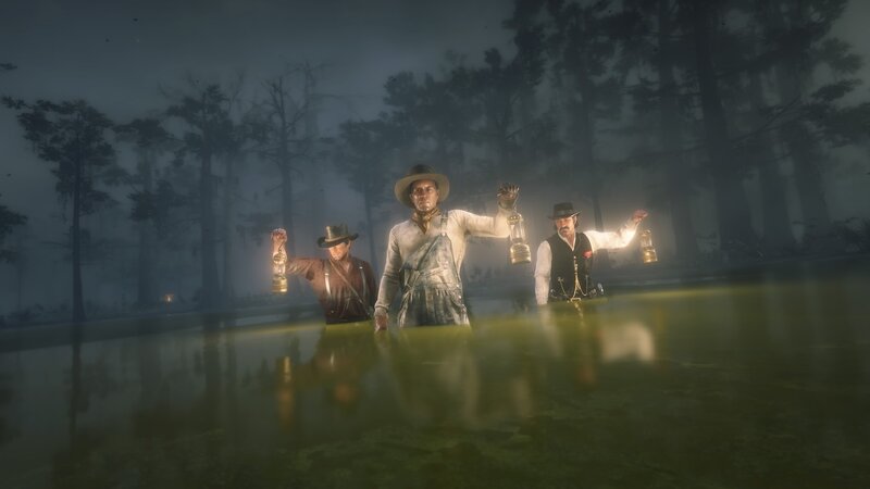 Three Men in Swamp