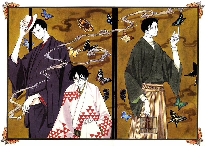 Three men in traditional Japanese attire