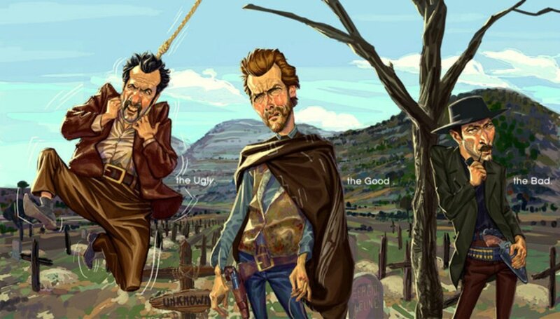 Three Men in Western Attire — Brown