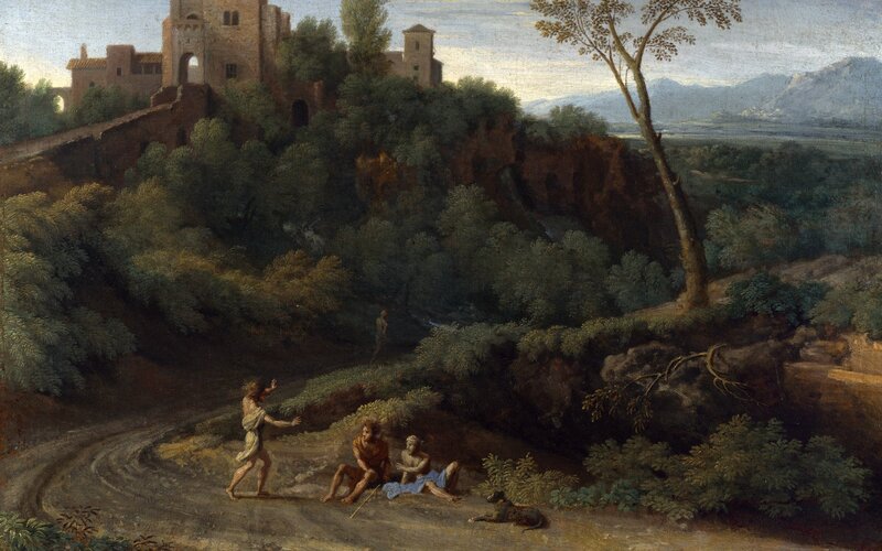 Three Men on a Path — Green