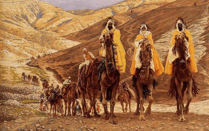 Three Men on Camels