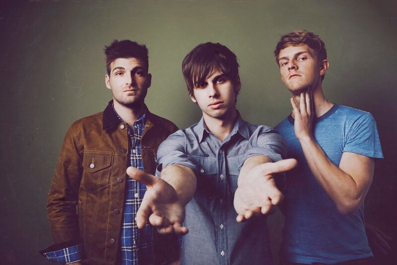 Three Men Posing — Blue, Serious