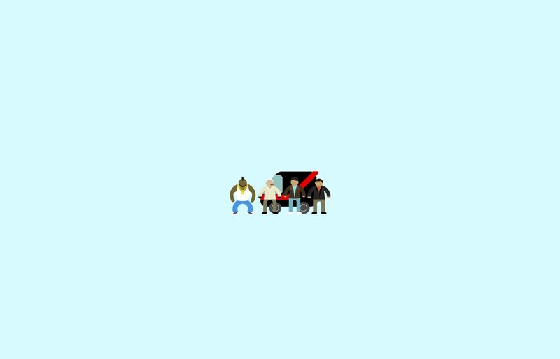 Three Men with Car