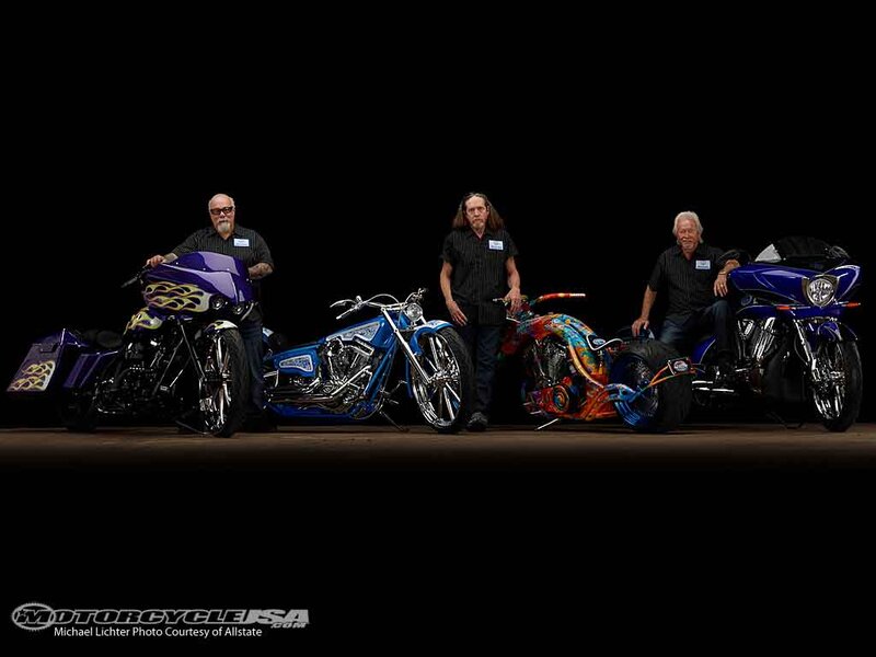 Three Men with Custom Motorcycles