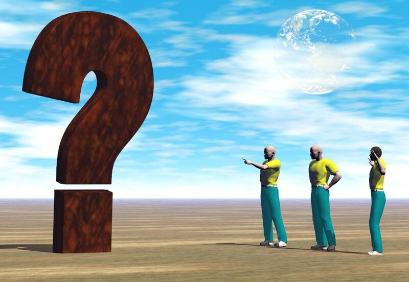 Three Men with Question Mark