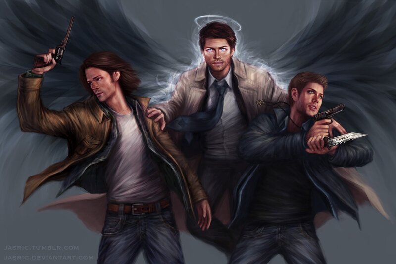 Three Men with Weapons — Gray