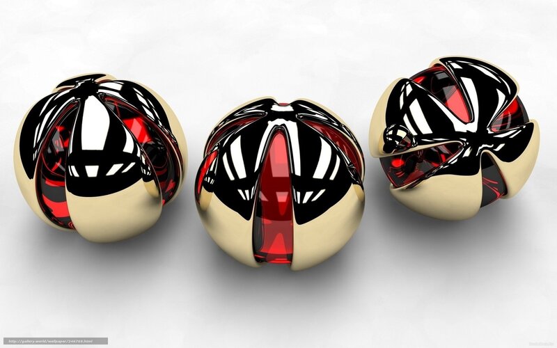 Three Metallic Spheres — Gold