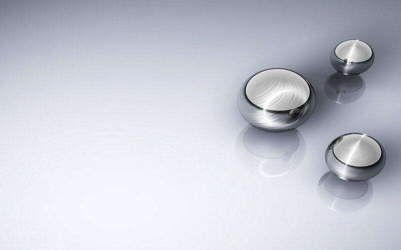 Three Metallic Spheres — Silver, Minimalist