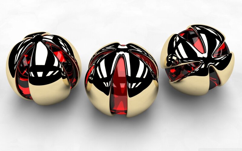 Three Metallic Spheres