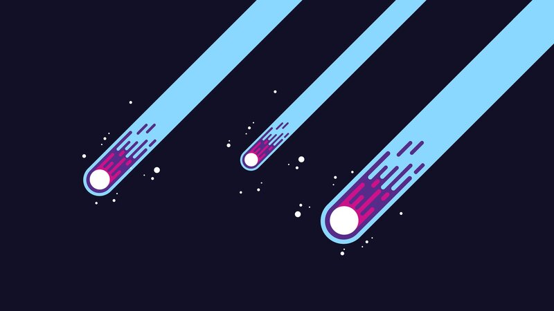 Three Meteors in Space