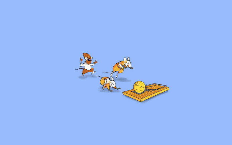 Three Mice Avoiding Trap