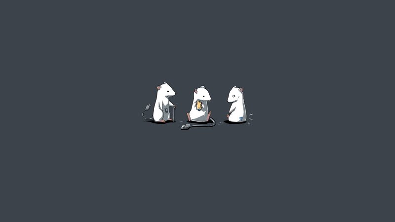 three mice with computer parts