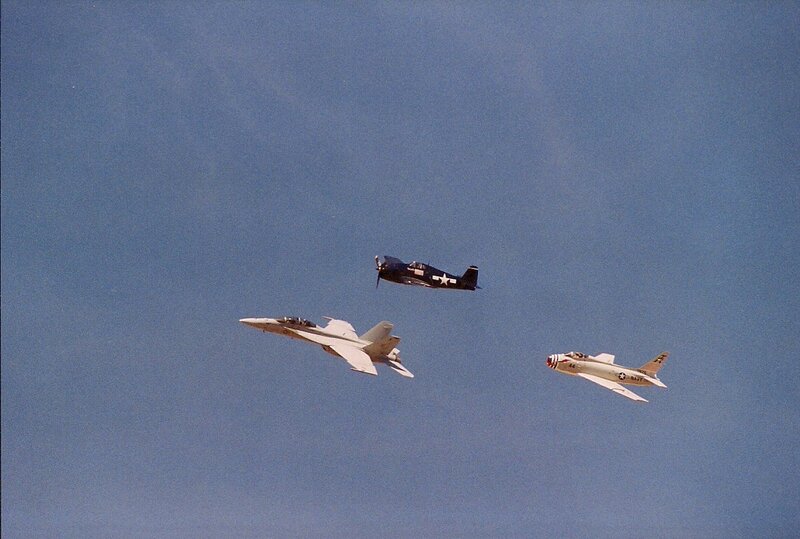 Three Military Aircraft — Blue, Calm