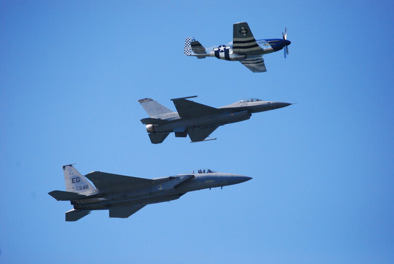 Three Military Aircraft — Blue, Clear