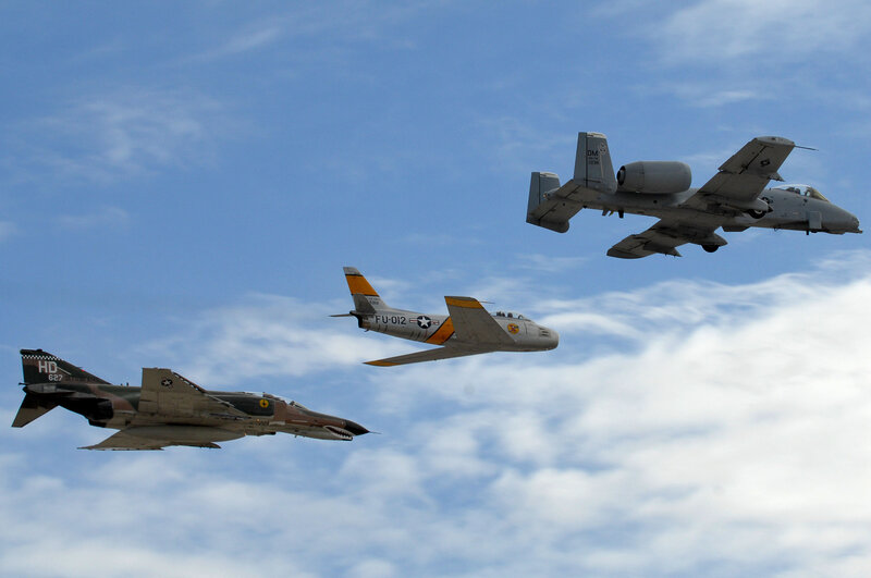 Three Military Jets in Flight
