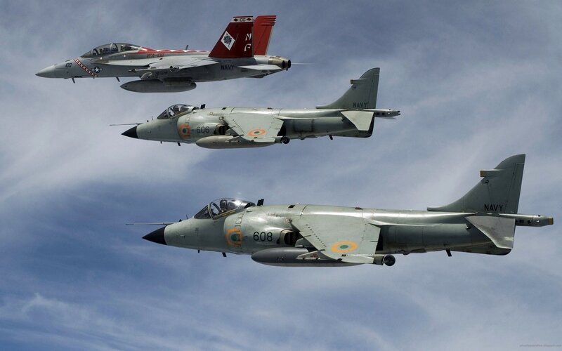 Three Military Jets in Formation — Gray, Dynamic