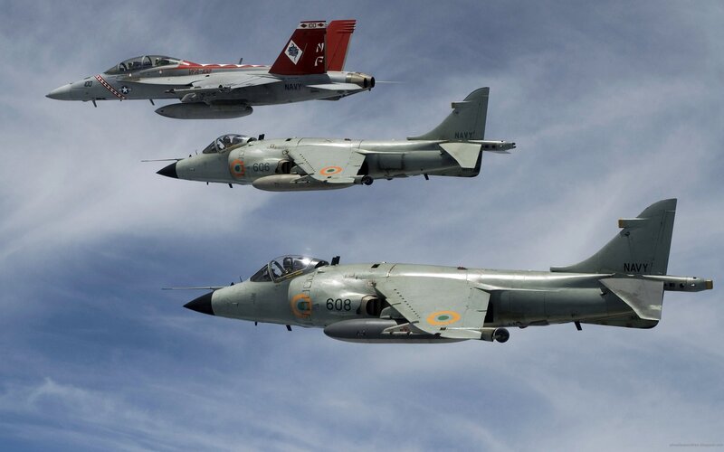 Three Military Jets in Formation — Gray