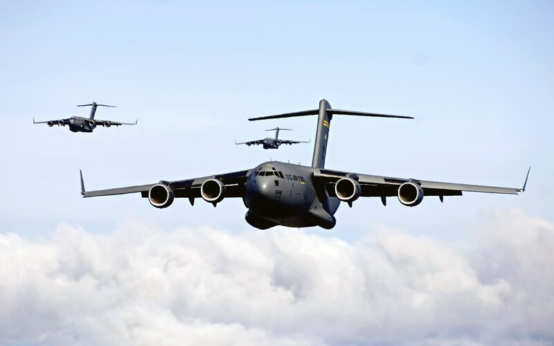 Three Military Transport Planes — Gray